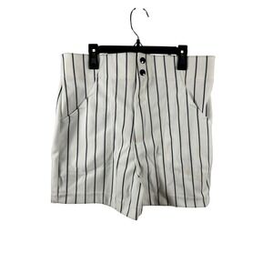 Jesco‎ Pinstripe Shorts Medium White Navy Baseball Athletic Mens